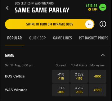 how to turn on same game parlay on draftkings|How do I use the Dynamic Odds feature to place a Same Game .
